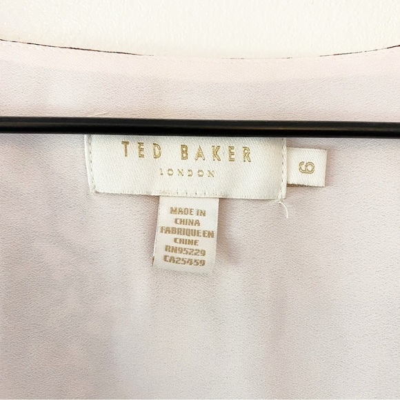 TED BAKER Vallyy Draped Cinched Waist Batwing Midi Dress Animal Print - Picture 11 of 13